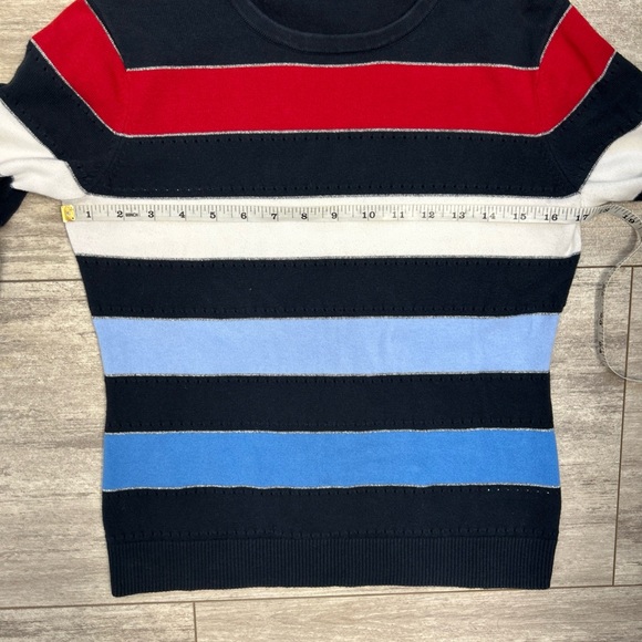 Brooks Brothers Red white Blue Striped Crewneck 3/4 sleeve Sweater - Picture 6 of 7